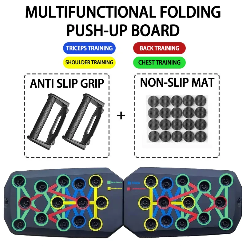 Portable Multifunctional Push-Up Board Set with Handles Foldable Fitness Equipme