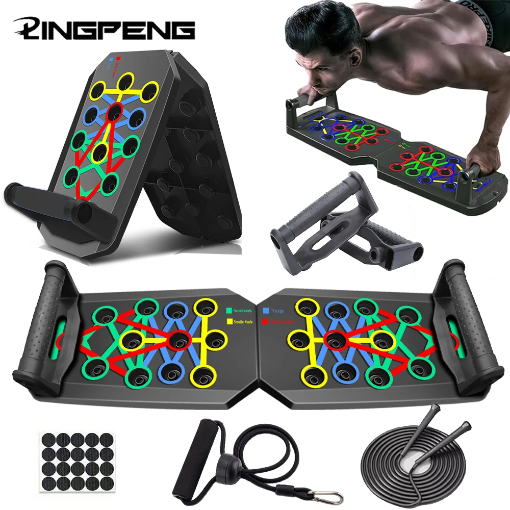 Portable Multifunctional Push-Up Board Set with Handles Foldable Fitness Equipme