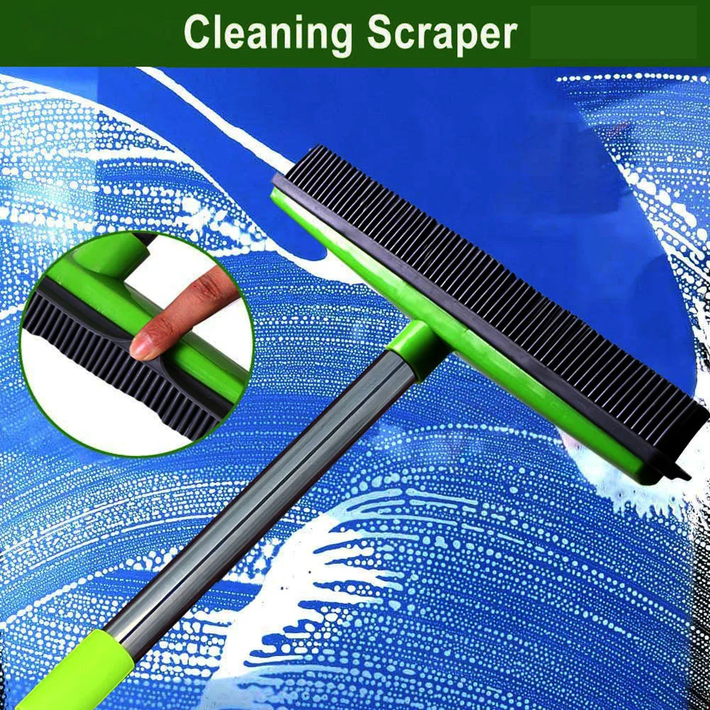 Pet Hair Rubber Broom Floor Brush for Carpet Dog Hair Remover with Built in Sque