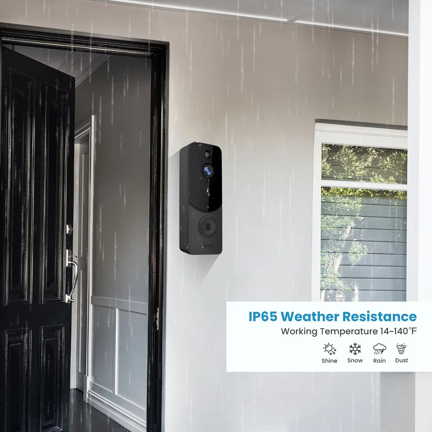 Wireless Doorbell Camera with Chime, Smart Video Doorbell Security Camera with ,