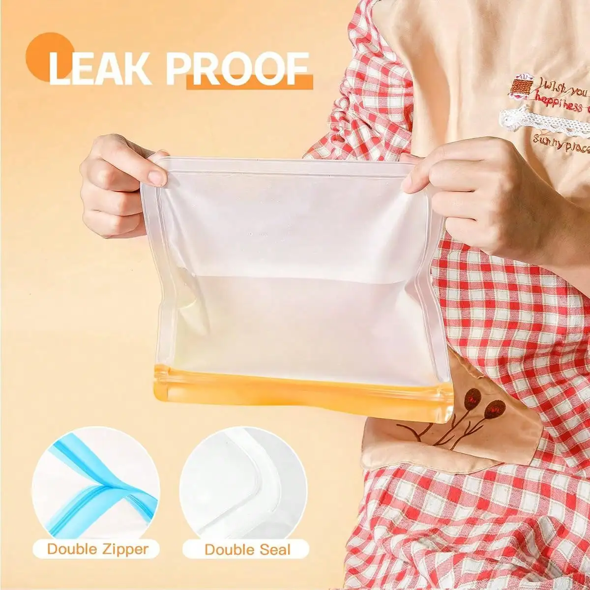 10-Piece Leak-Proof Reusable Silicone Food Storage Set – 3 Large, 4 Medium, 3 Sm