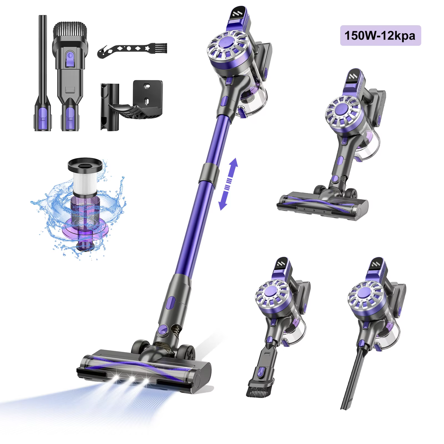 GOOVI V07 Wireless Handheld Vacuum Cleaner – 180W Powerful Suction, Cordless Sti