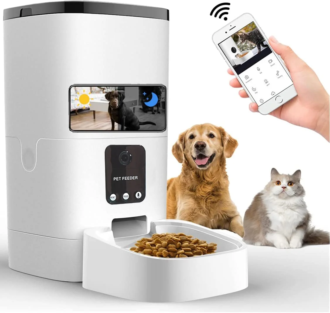 Pet Feeder,6L Automatic Pet Feeder for Cats and Dogs,1080P Camera,App Control,Vo