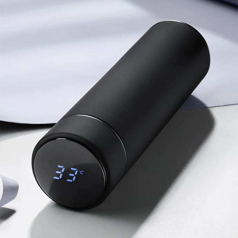 500Ml Smart Water Bottle Stainless Steel Thermos Temperature Display Leakproof V