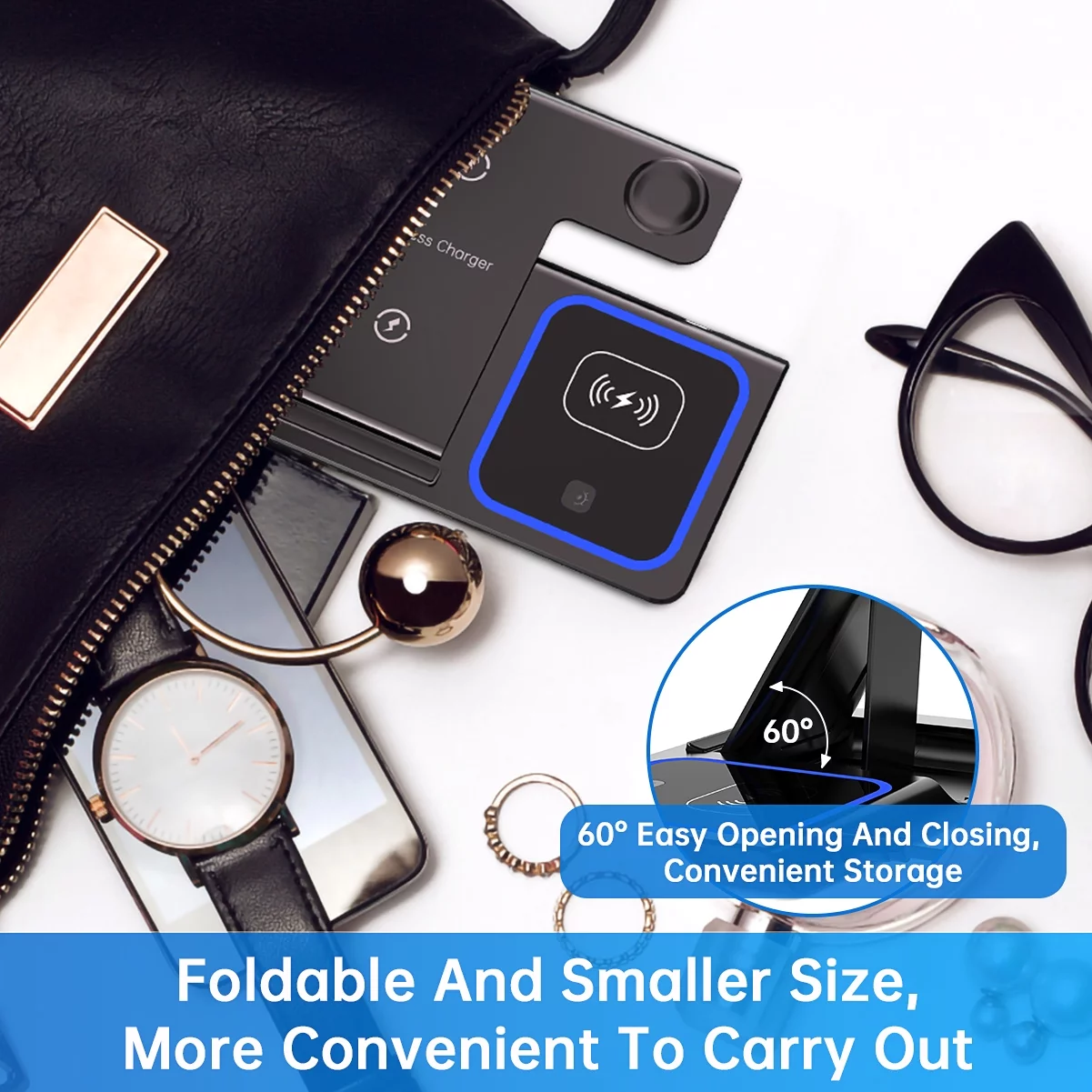 3-in-1 Wireless Charger, 18W Fast Charging Station for iPhone, Apple Watch, AirP