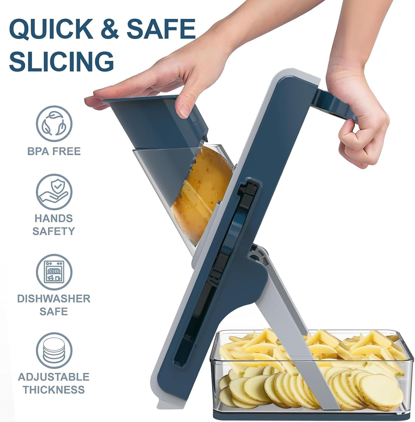 Professional 3-in-1 Mandoline Slicer and Vegetable Chopper with Container