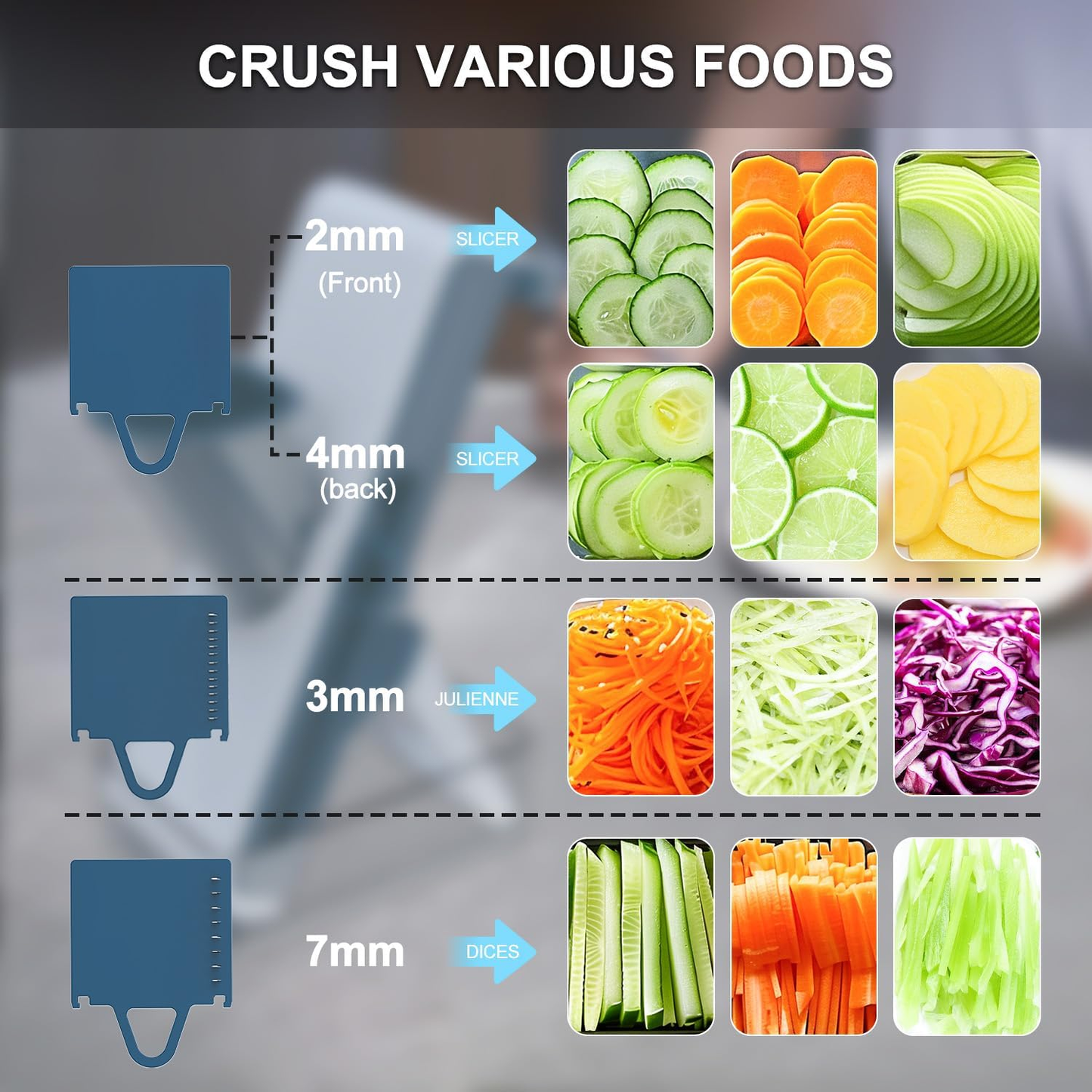 Professional 3-in-1 Mandoline Slicer and Vegetable Chopper with Container