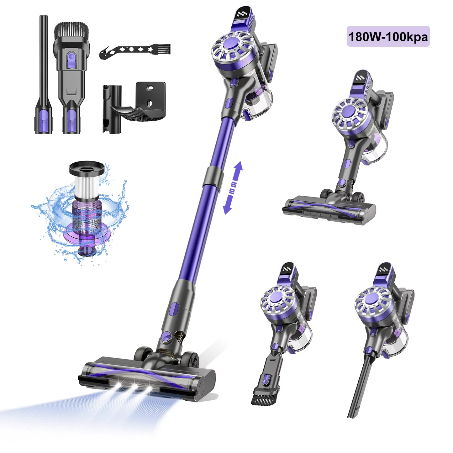 GOOVI V07 Wireless Handheld Vacuum Cleaner – 180W Powerful Suction, Cordless Sti