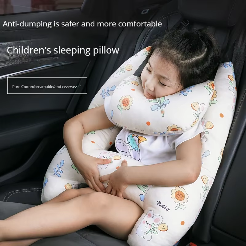 Car Sleeping Safety H-Shape Travel Pillow Car Travel Head Pillow Support Kid and