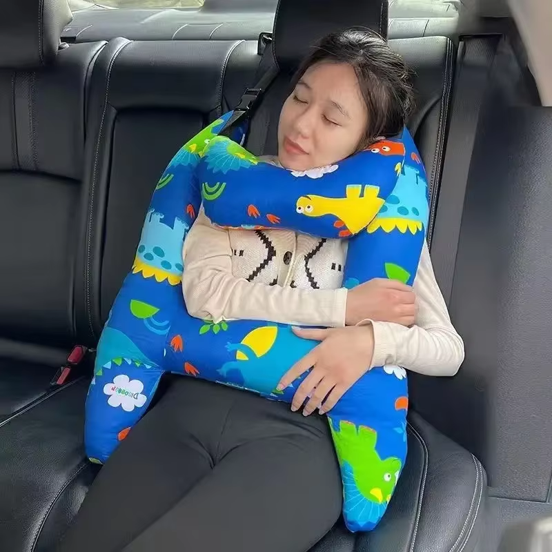 Car Sleeping Safety H-Shape Travel Pillow Car Travel Head Pillow Support Kid and