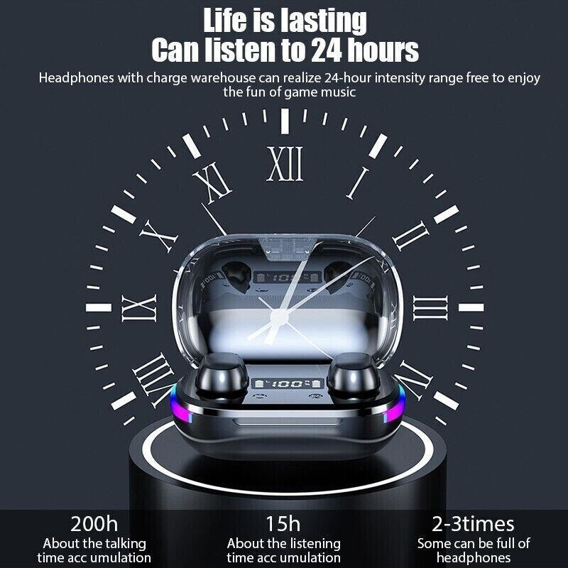 Bluetooth 5.3 Earbuds TWS True Wireless Headphones Earphone Waterproof All Phone