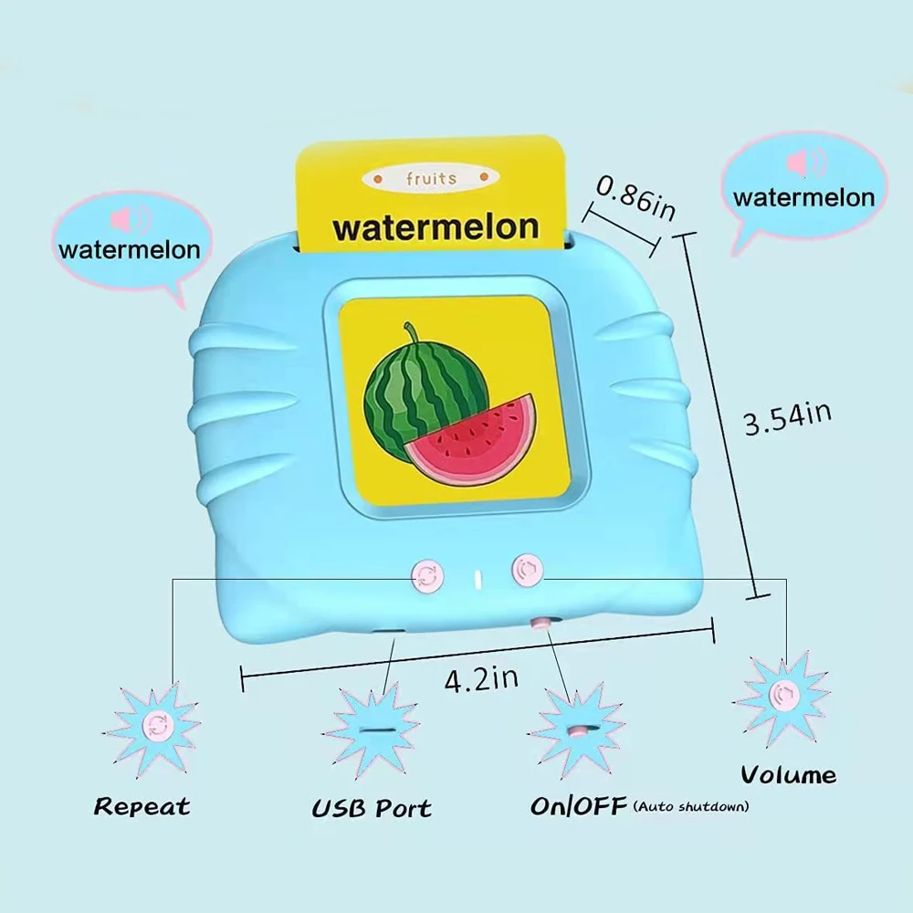 Early Education Flash Card Learning Toys Talking Flashcards for Kids Preschool E