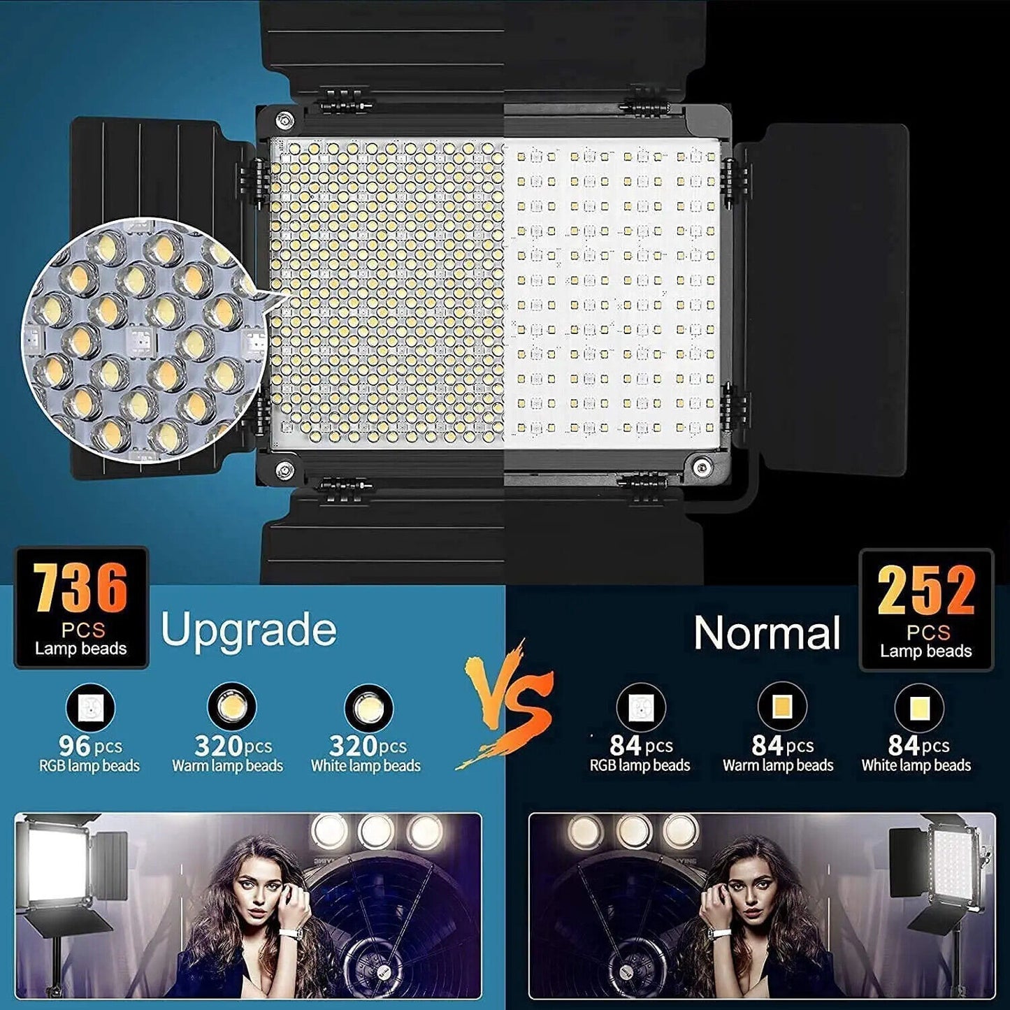 GVM 1000D RGB Video Light Kit with Softboxes & Bluetooth Control