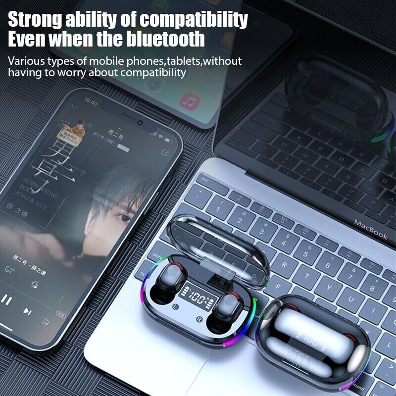 Bluetooth 5.3 Earbuds TWS True Wireless Headphones Earphone Waterproof All Phone