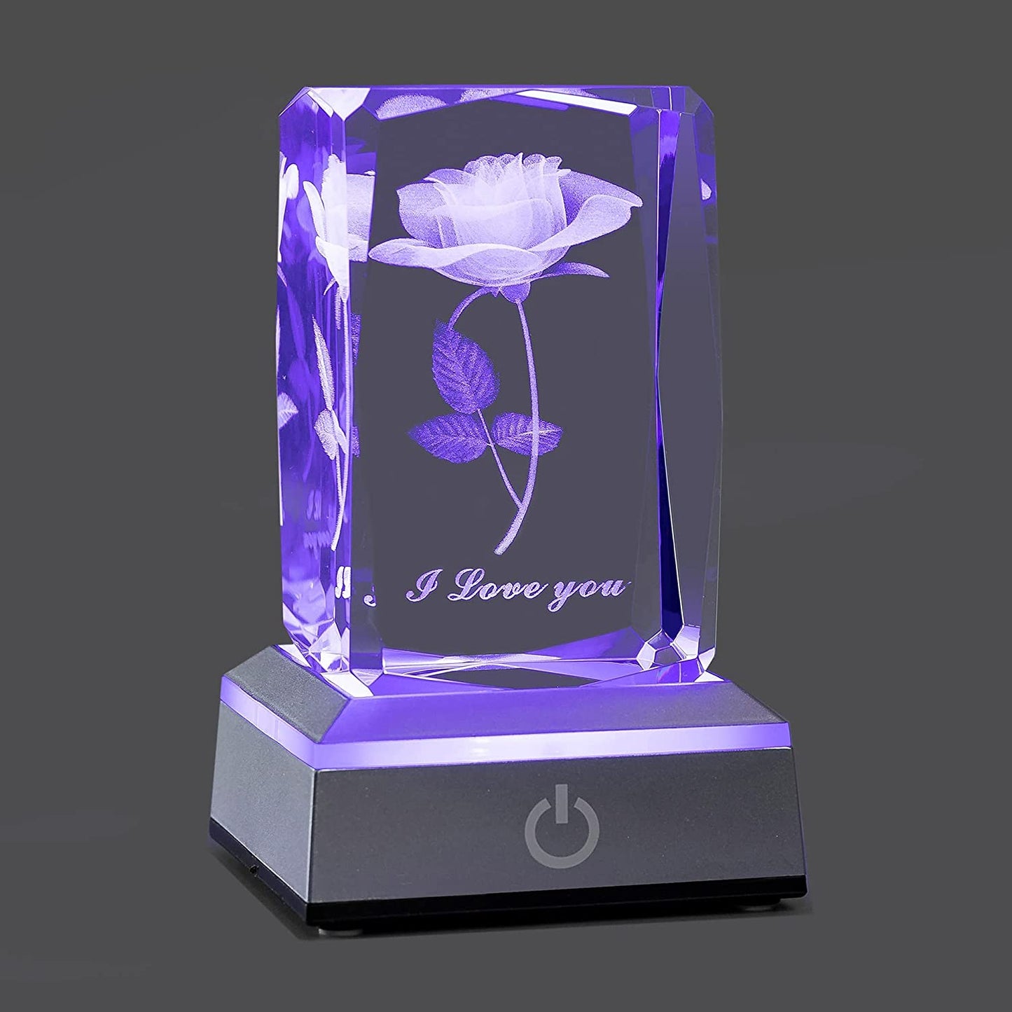 3D Rose Crystal Nightlight,Perfect Valentines Gift Ideas for Her My Girlfriend Wife Mom - Unique Anniversary Birthday Presents - I Love You Decolamp