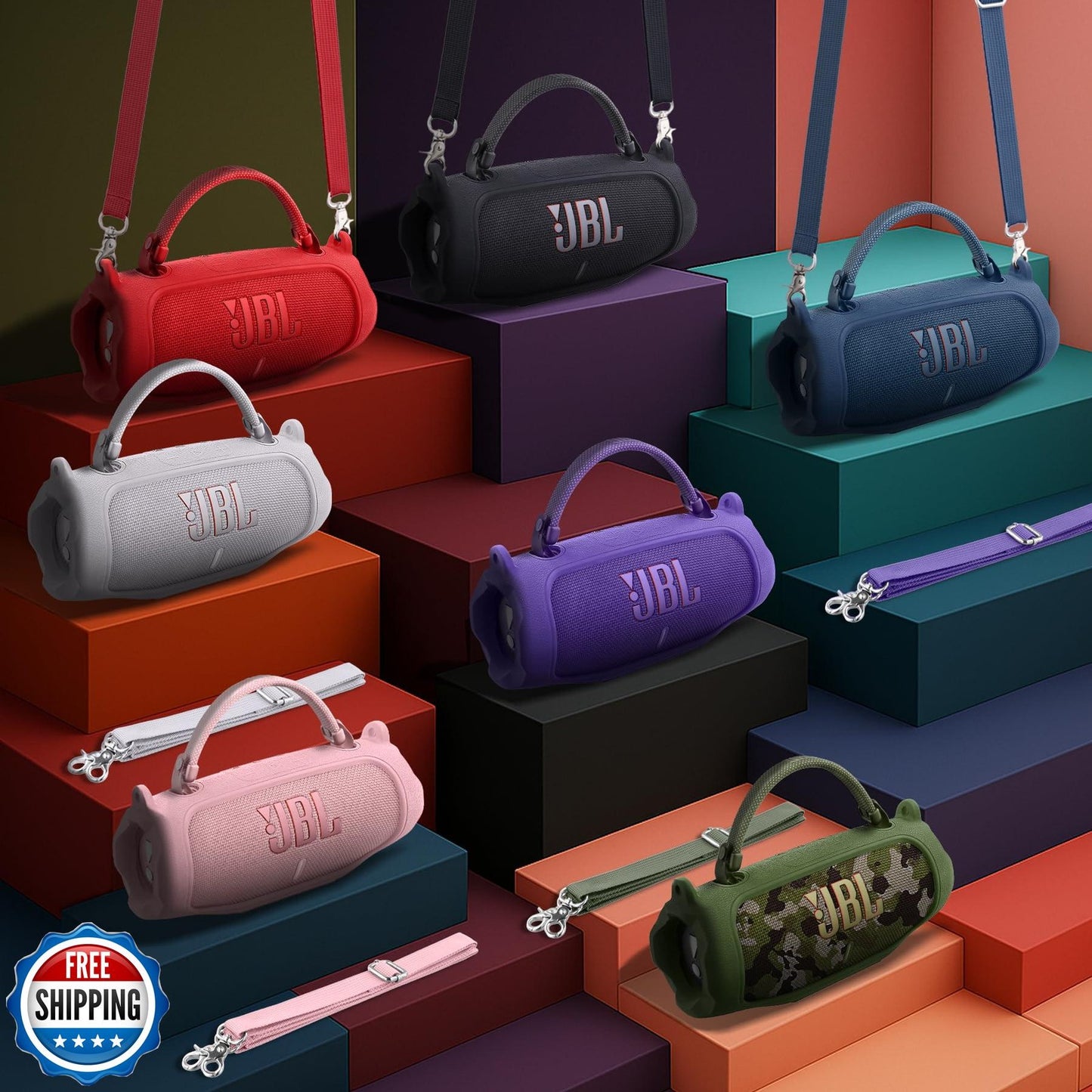 Co2Crea Silicone Protective Case for JBL Charge 6 Portable Waterproof Bluetooth Speaker