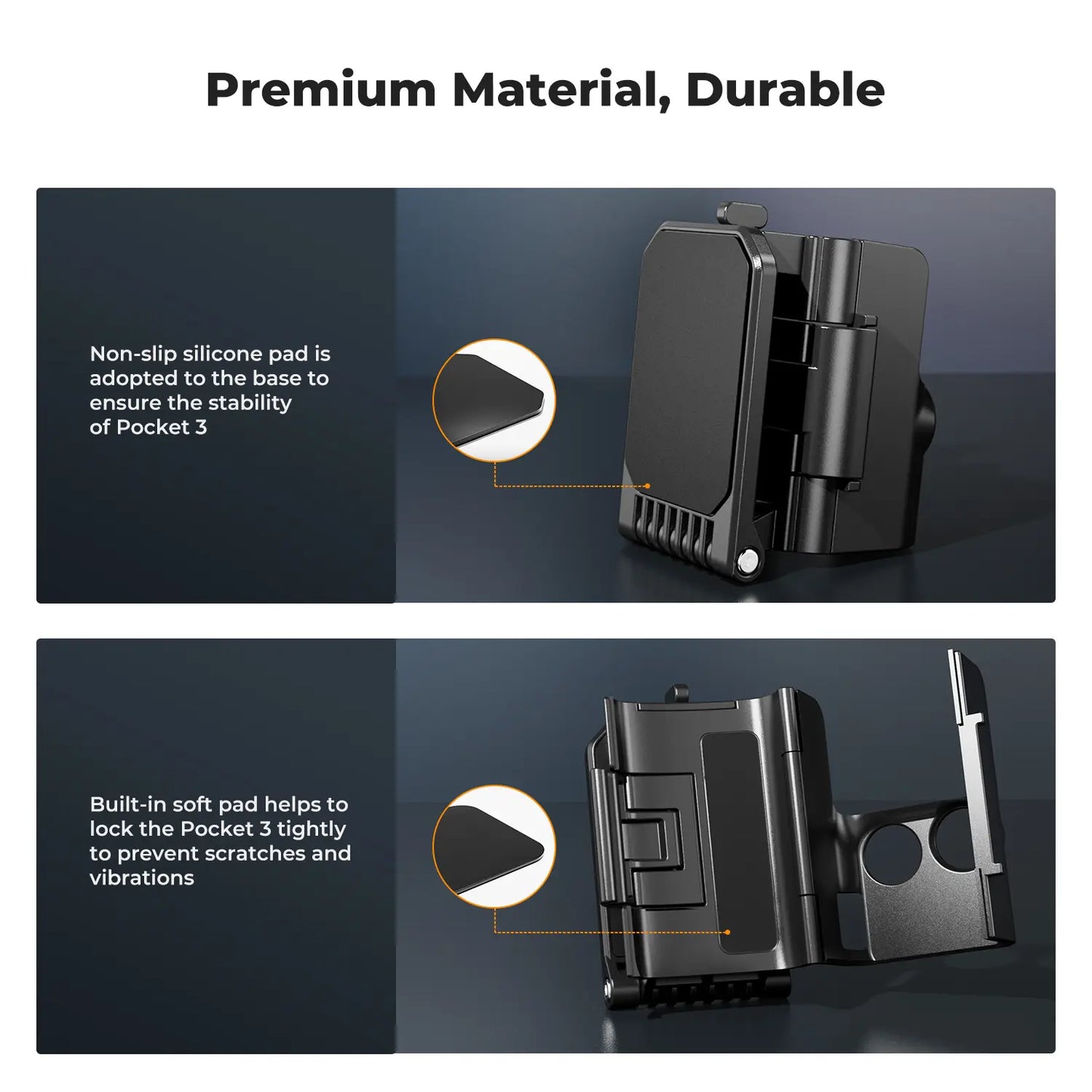 【K&F CONCEPT】 Magnetic Mount Compatible with DJI Osmo Pocket 3, Desktop Support Base Bracket Stand Expansion Adapter, Pocket 3 Multi-Function Magnet Suction Expand Frame Accessories