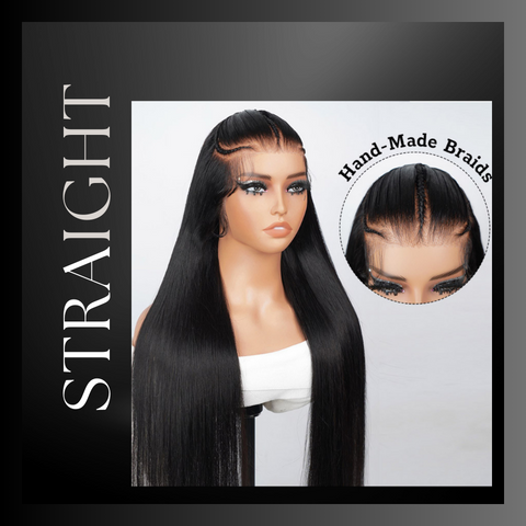 Glueless Pre Braided Wig Straight Human Hair 13x4 Pre Everything Wigs