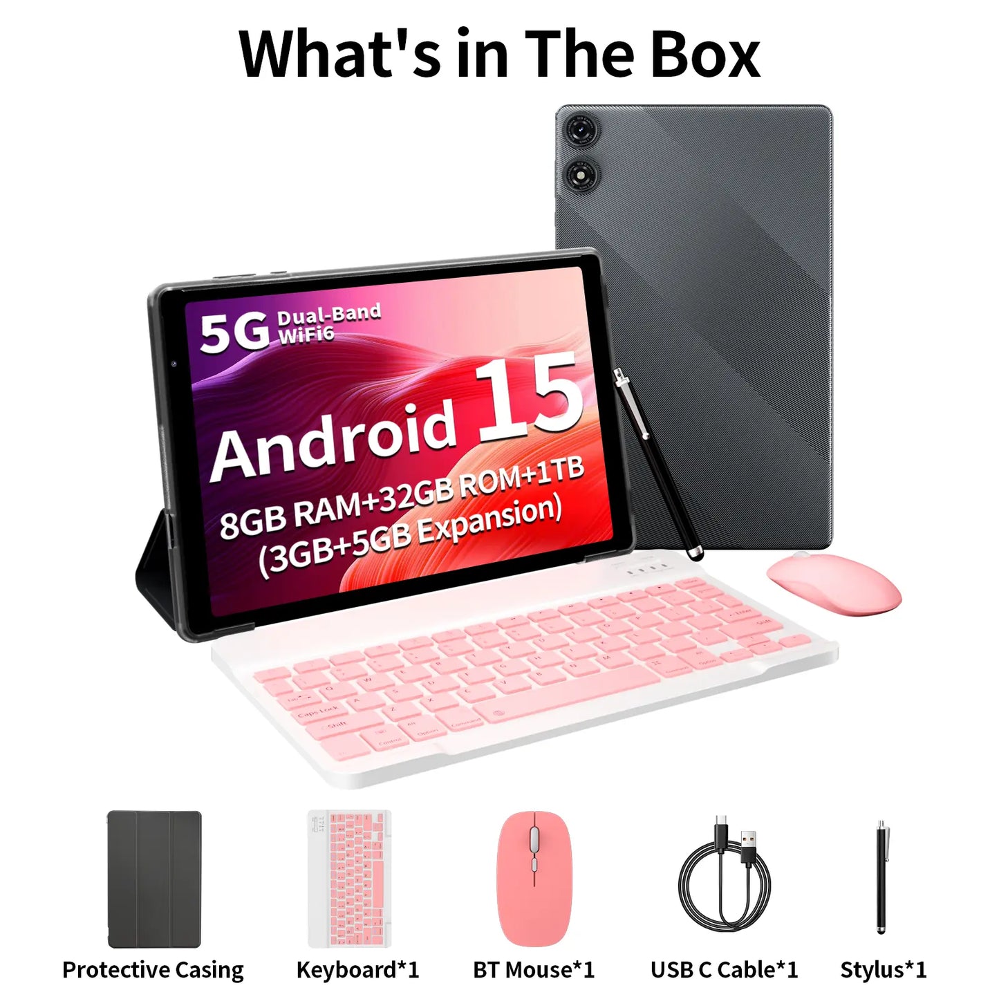 Pritom 10” Android 15 Tablet: 5G WiFi, 12GB RAM, 32GB Storage with 1TB Expansion, 6000mAh Battery – Ideal for Work and Entertainment, Enhanced Performance and Durability