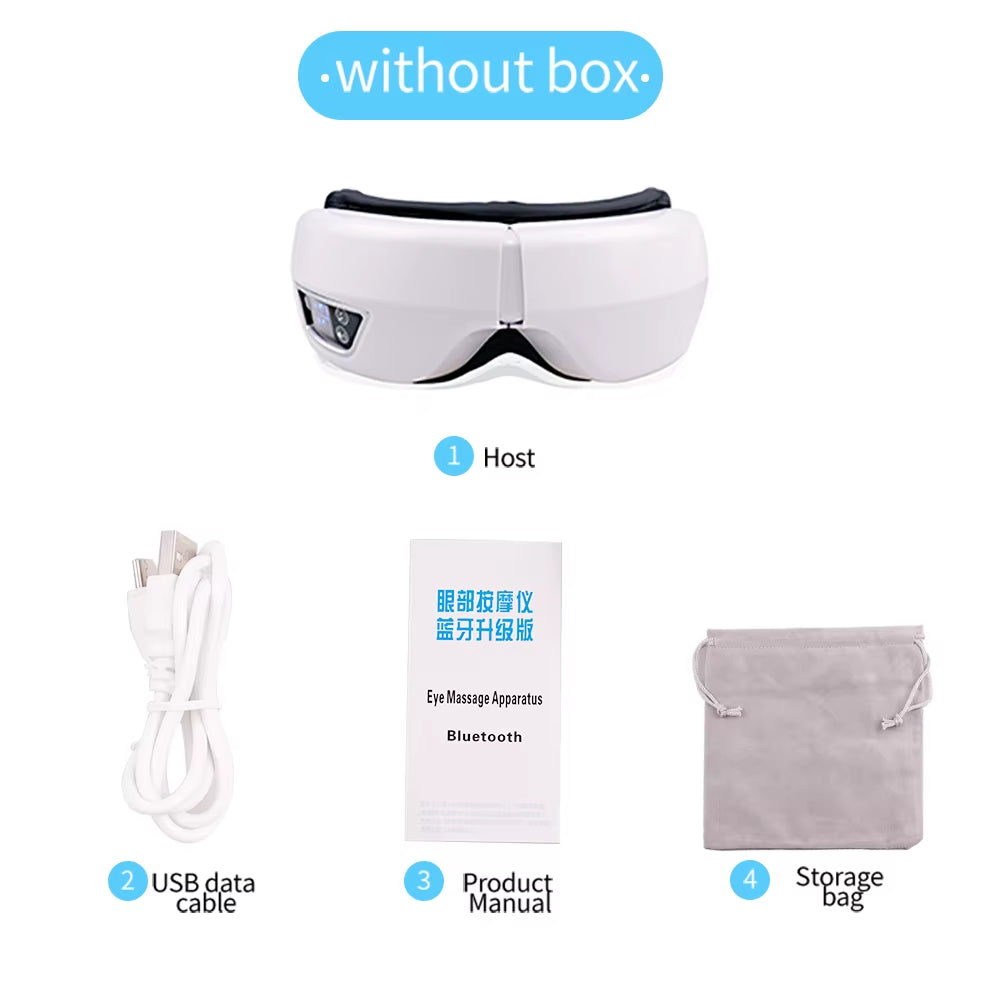 6D Smart Vibration Eye Massager with Airbag Compression, Bluetooth Music, and Sleep Mask for Eye Relaxation and Fatigue Relief