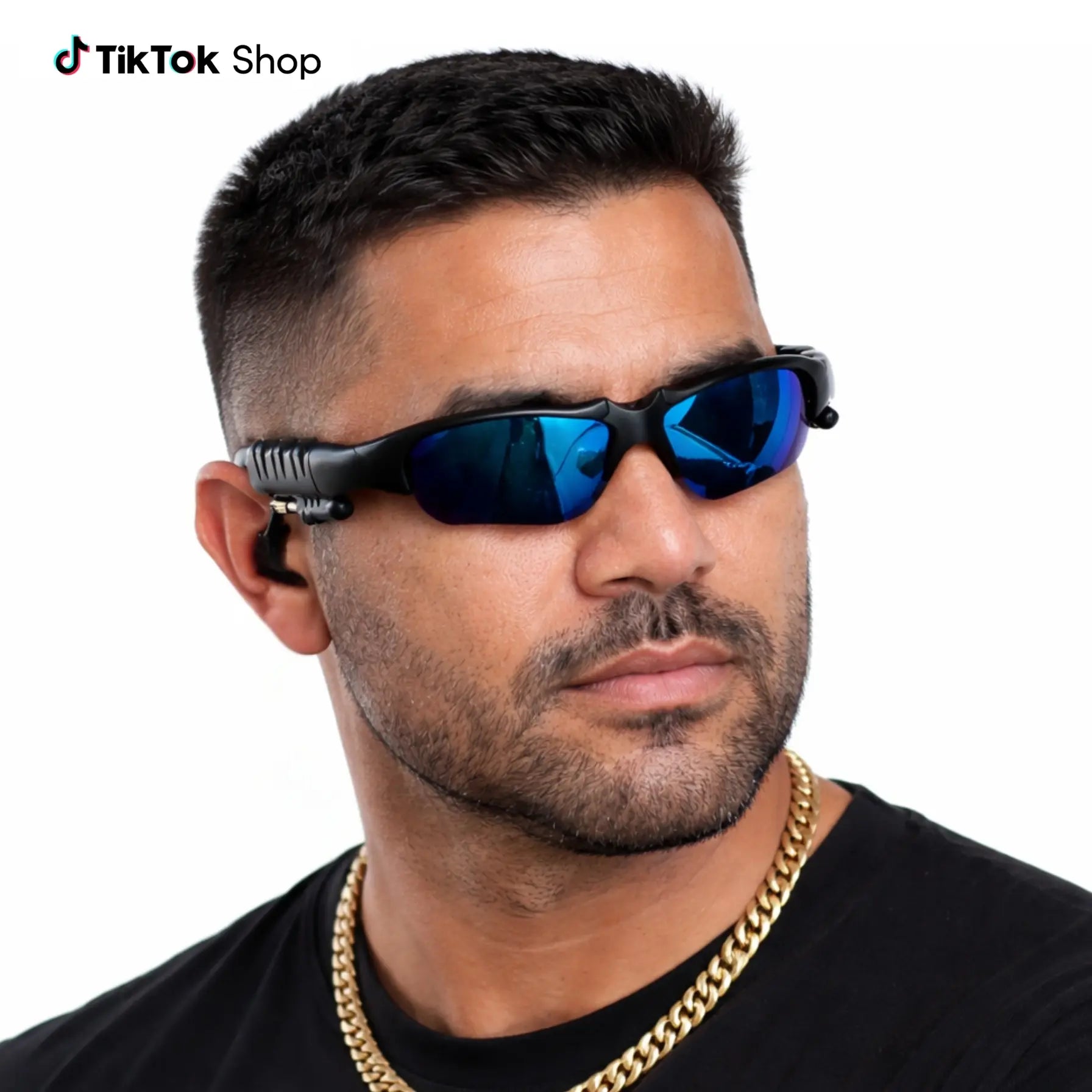 Wireless Audio Smart Sunglasses - Bluetooth Sport Eyewear with Integrated Earbuds, Flip-Up Tinted Lenses, Hands-Free Calling and Music, Adjustable Fit for Men and Women (Available in Black, Blue, Yellow, Mirror)