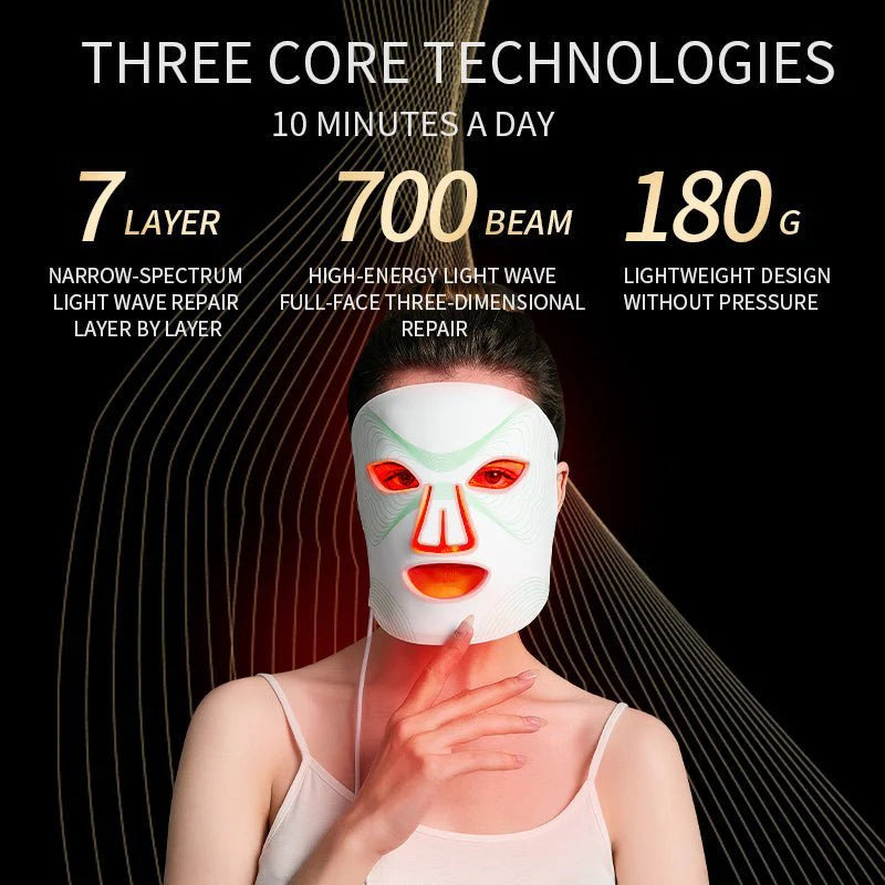 LED Face Mask Light Therapy Device +  Facial Mask