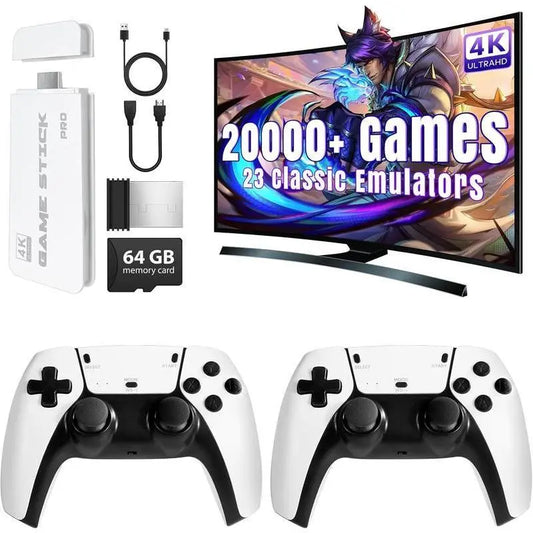 M15 Wireless Retro Game Console - Nostalgic Gaming Stick with 20,000 Built-in Games, HDMI Output, and 2.4G Wireless Controllers