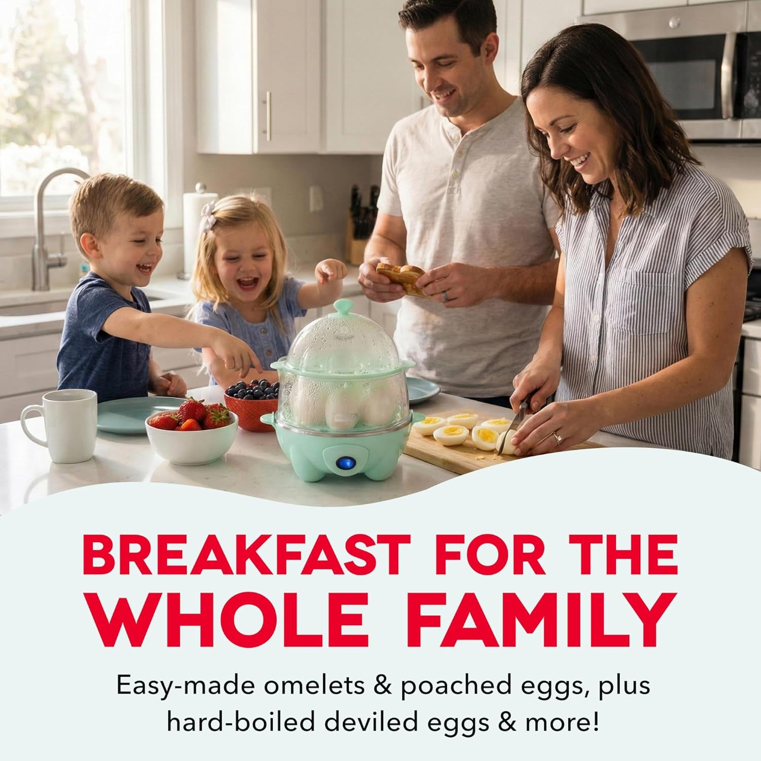 Deluxe Egg Cooker - Boiler, Poacher & Steamer - Includes Measuring & Recipe Guide - Dishwasher Safe - BPA Free - Holds 12 Eggs, Black