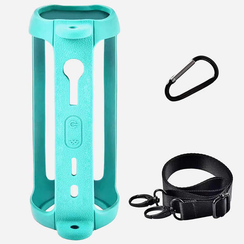 Silicone Sling Speaker Case Cover for JBL Flip 6 Portable Soft Protective Case for JBL Flip6 Wireless Bluetooth Speaker