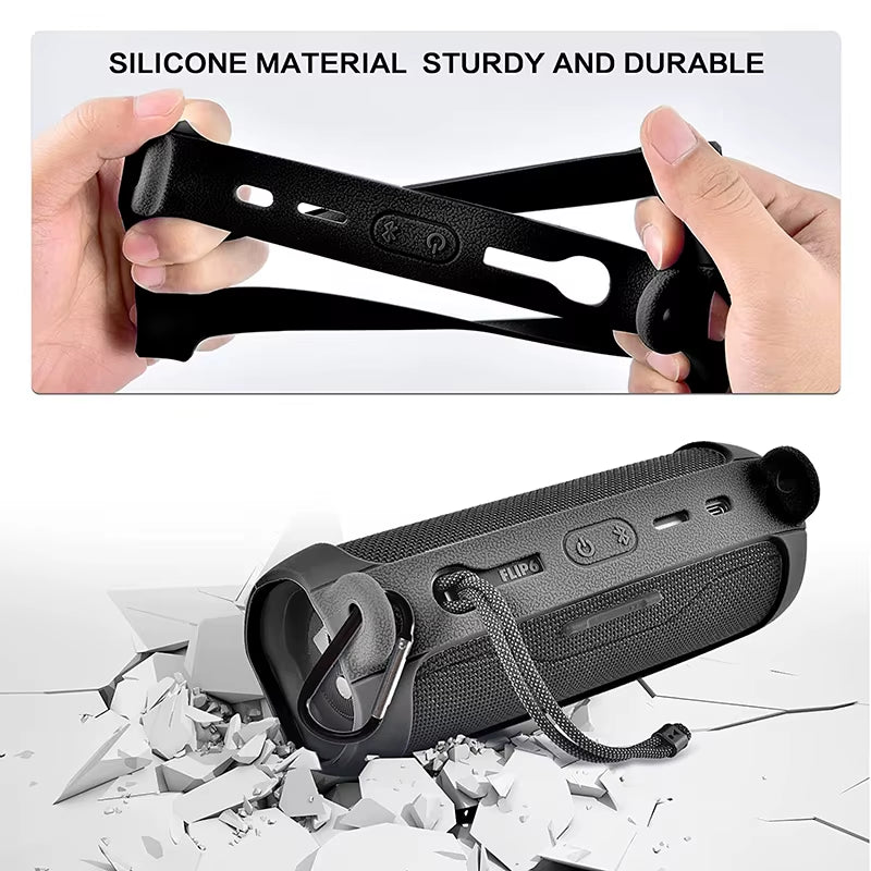 Silicone Sling Speaker Case Cover for JBL Flip 6 Portable Soft Protective Case for JBL Flip6 Wireless Bluetooth Speaker