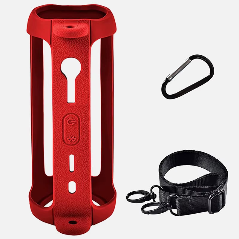 Silicone Sling Speaker Case Cover for JBL Flip 6 Portable Soft Protective Case for JBL Flip6 Wireless Bluetooth Speaker