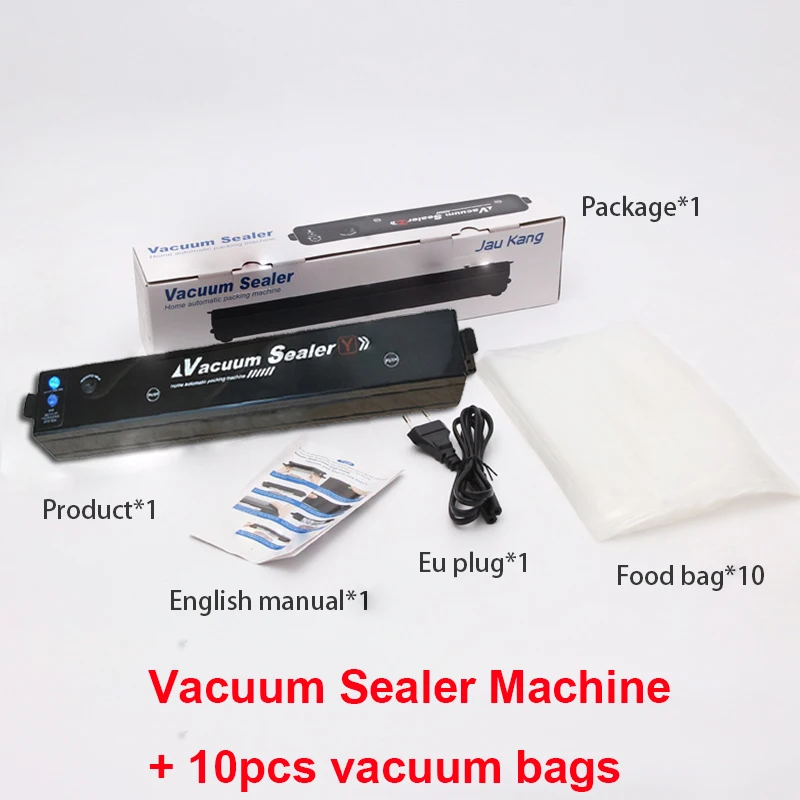 Vacuum Sealer Machine EU Plug Free Gift 10Pcs Saver Bags Kitchen Vacuum Packer M