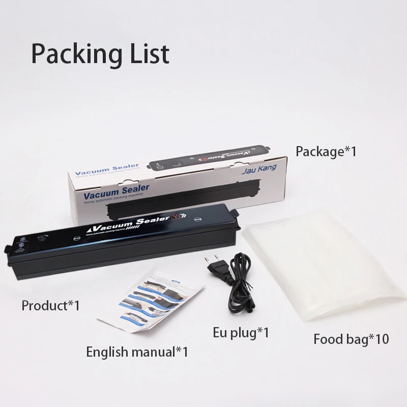 Vacuum Sealer Machine EU Plug Free Gift 10Pcs Saver Bags Kitchen Vacuum Packer M