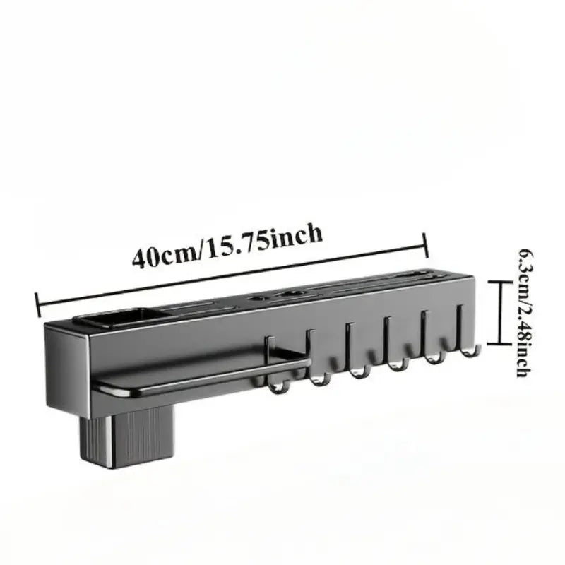 Multi-Functional Wall-Mounted Kitchen Storage Rack, Kitchenware - Heavy-Duty Carbon Steel Knife Holder, Japanese Knife Storage Rack, No-Drill Installation, Suitable for Storing Knives, Cutlery, and Cutting Boards in Homes and Restaurants, Space-Saving
