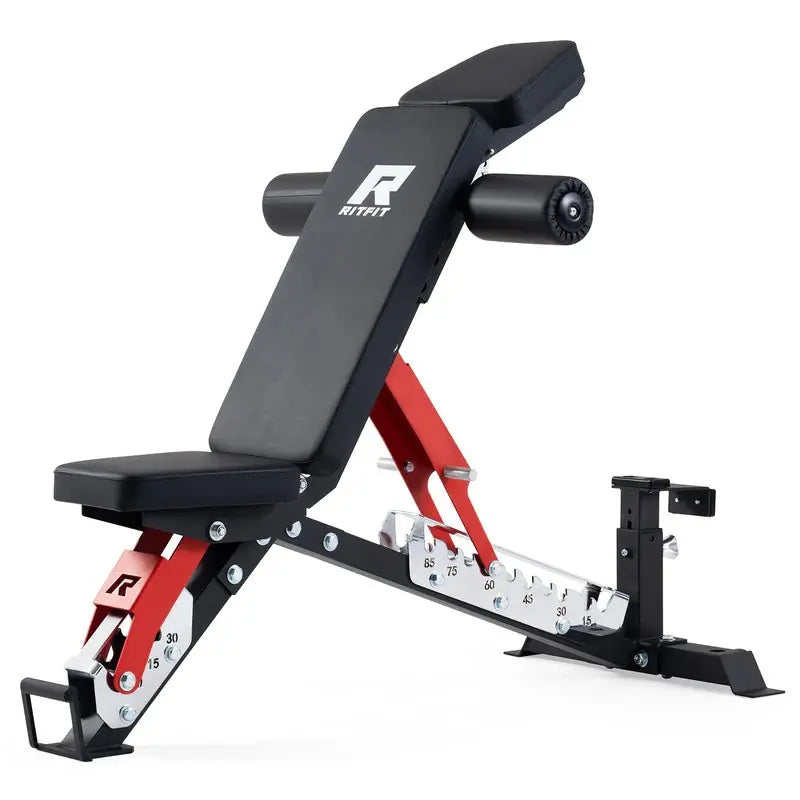 Ritfit GATOR 1600LB 3-Section Adjustable Weight Bench(Black/Red)