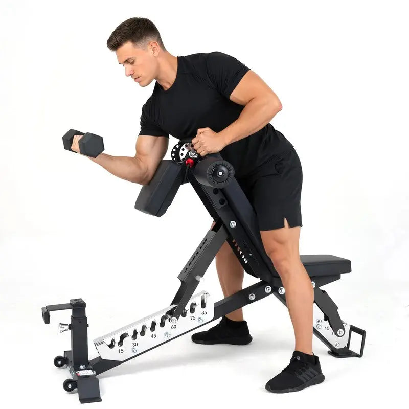 Ritfit GATOR 1600LB 3-Section Adjustable Weight Bench(Black/Red)