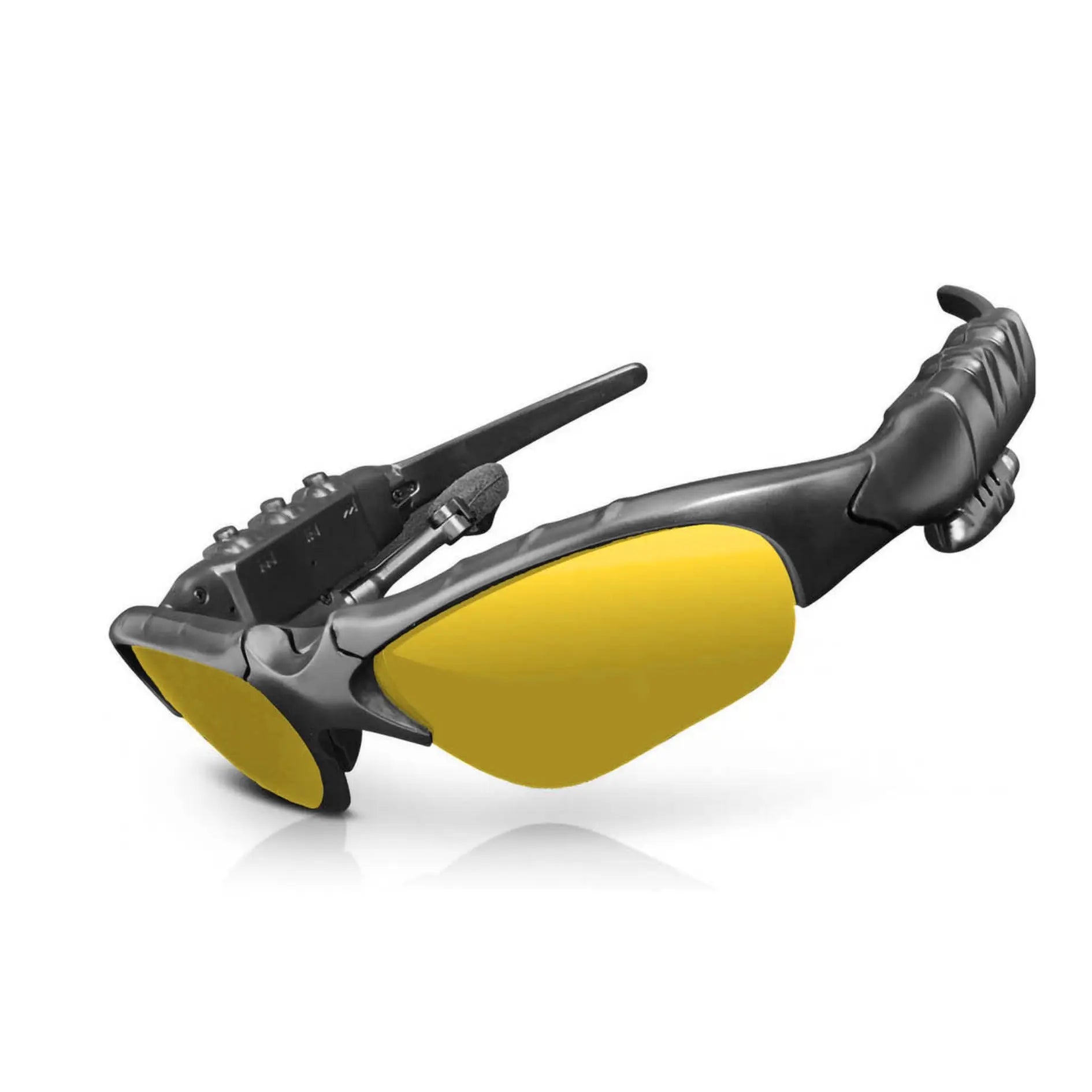 Wireless Audio Smart Sunglasses - Bluetooth Sport Eyewear with Integrated Earbuds, Flip-Up Tinted Lenses, Hands-Free Calling and Music, Adjustable Fit for Men and Women (Available in Black, Blue, Yellow, Mirror)