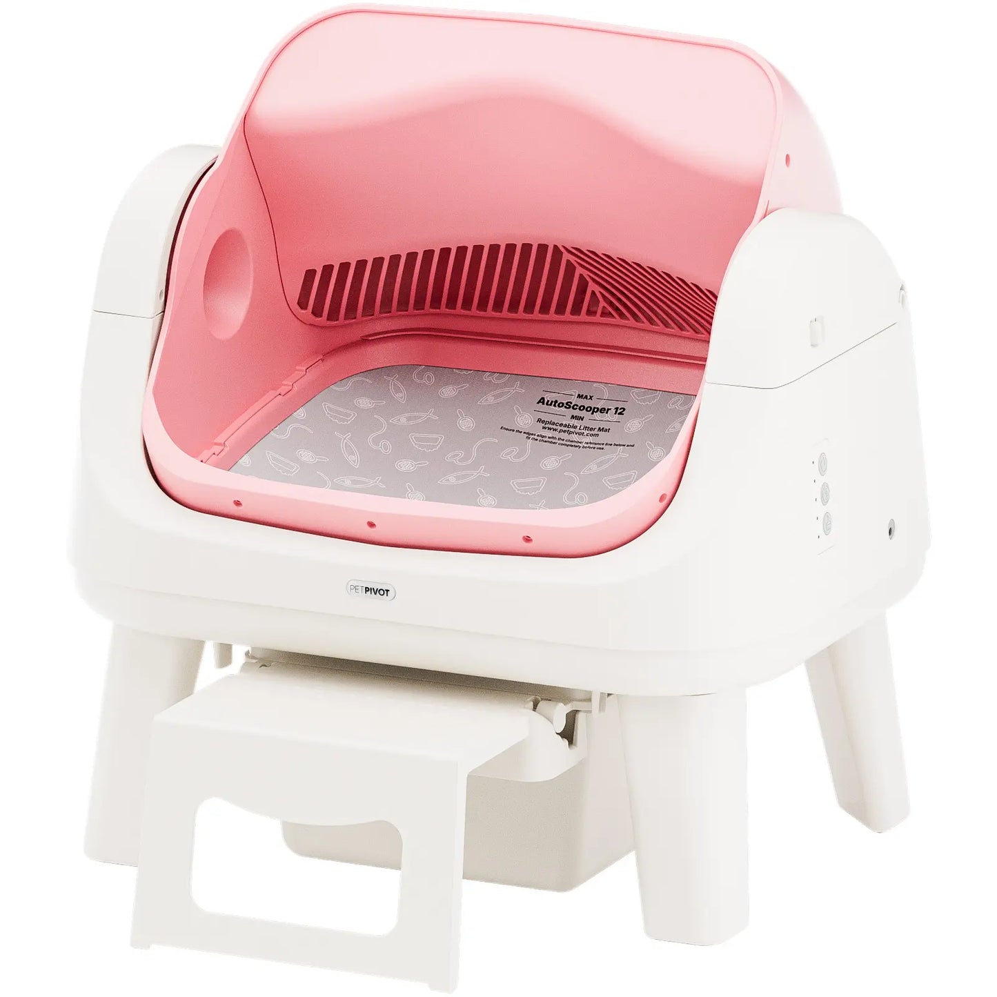Petpivot Autoscooper 12 Open-Top Self-Cleaning Cat Litter Box – Sealed Waste Drawer, Includes Trash Bags & Entry Step