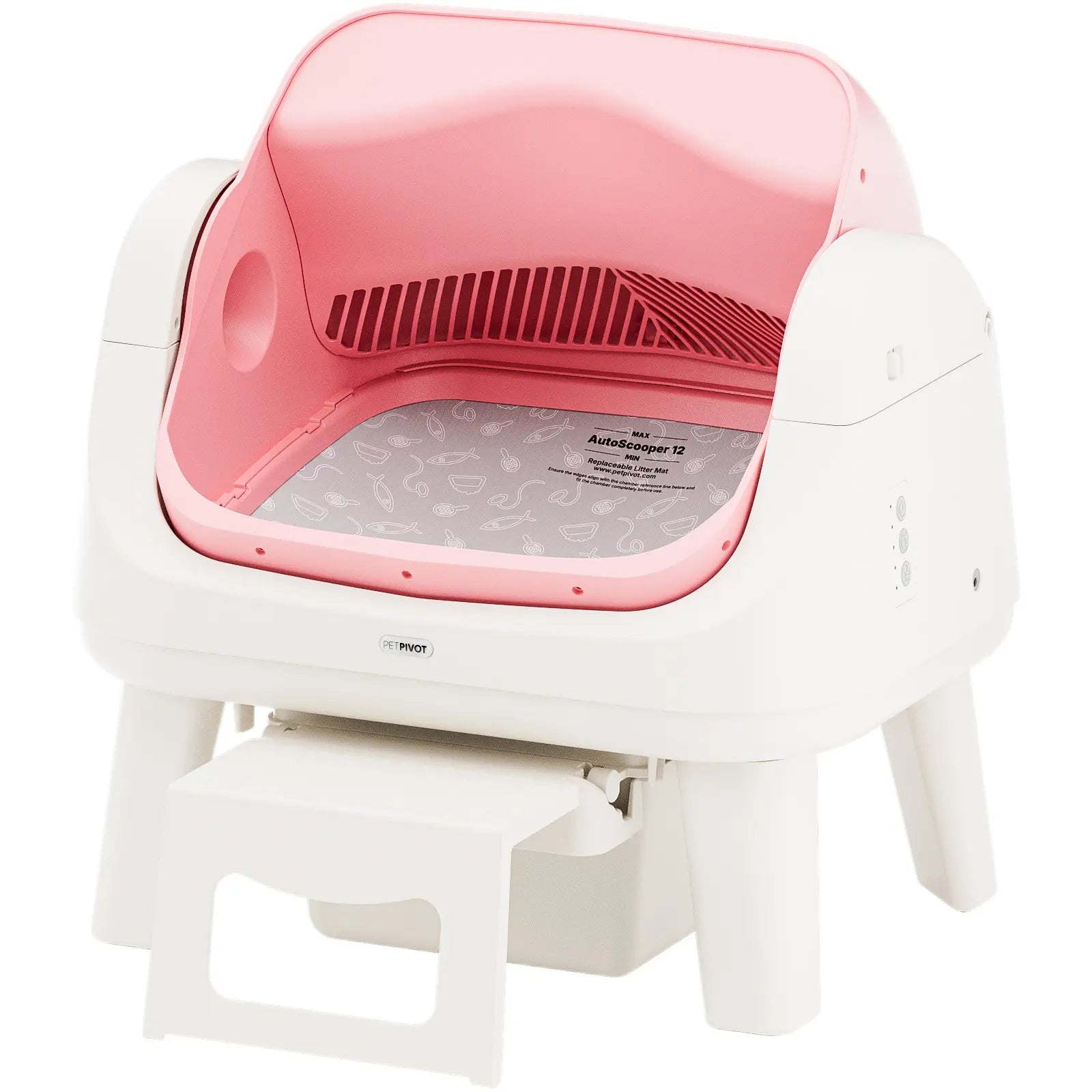Petpivot Autoscooper 12 Open-Top Self-Cleaning Cat Litter Box – Sealed Waste Drawer, Includes Trash Bags & Entry Step