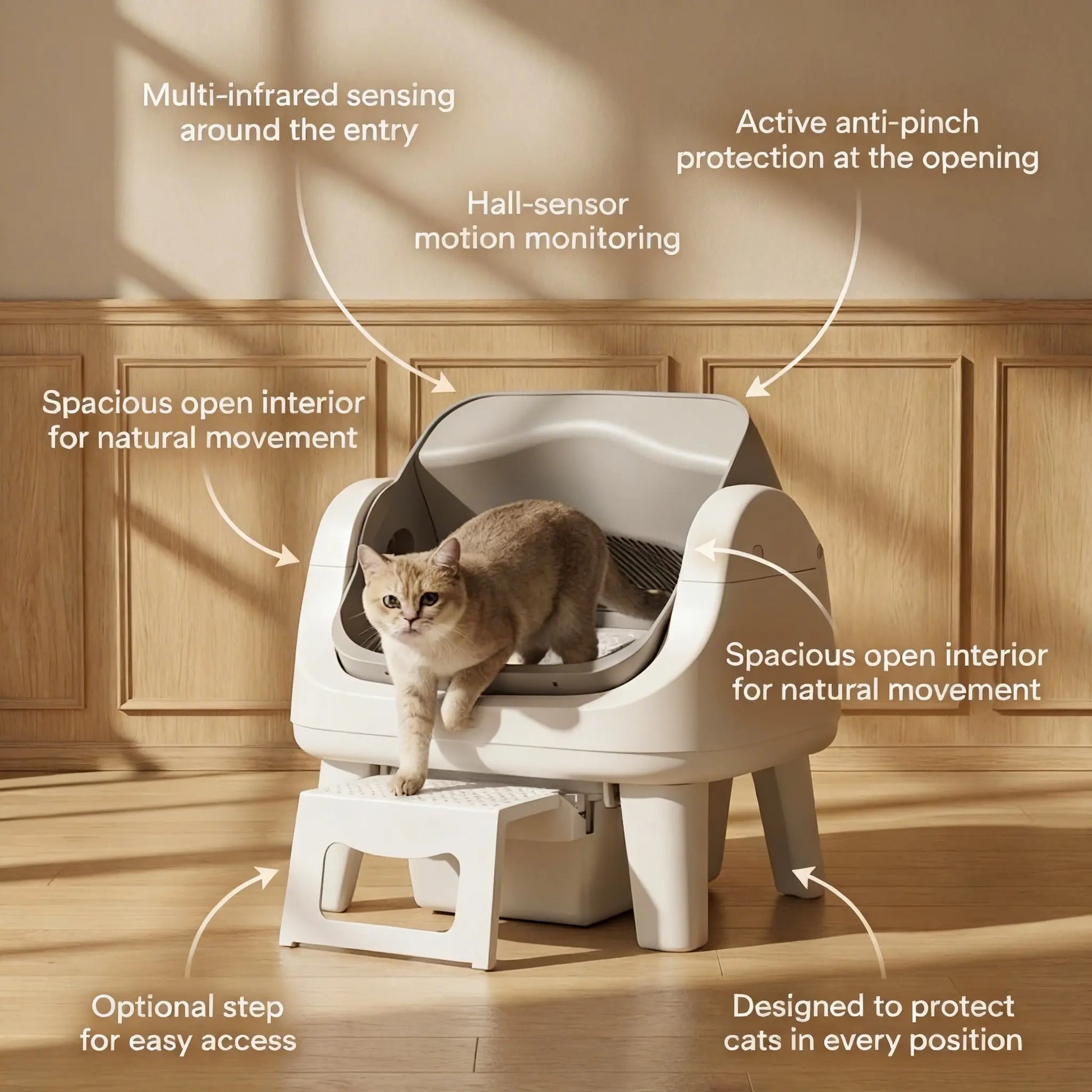 Petpivot Autoscooper 12 Open-Top Self-Cleaning Cat Litter Box – Sealed Waste Drawer, Includes Trash Bags & Entry Step
