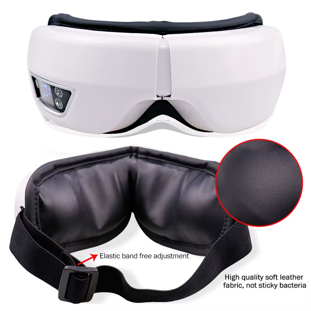 6D Smart Vibration Eye Massager with Airbag Compression, Bluetooth Music, and Sleep Mask for Eye Relaxation and Fatigue Relief