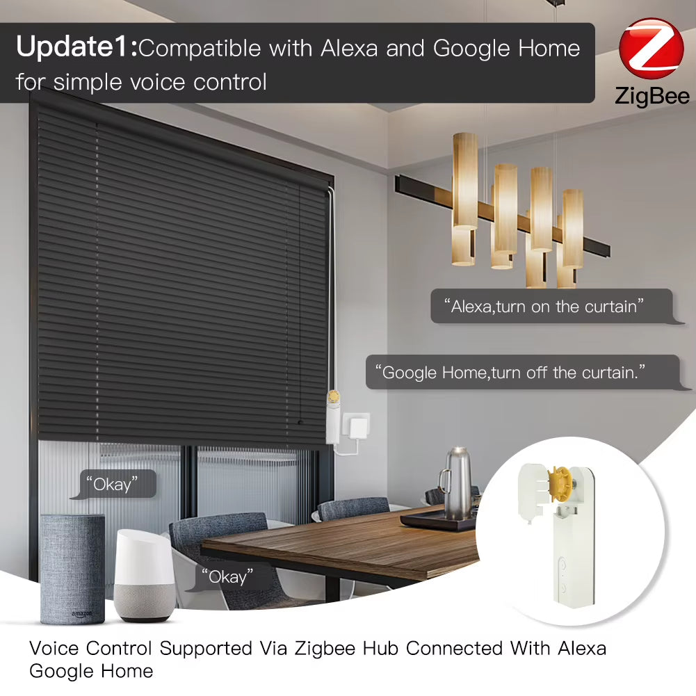 New Zigbee Smart DIY Motorized Roller Blinds/Shades Drive Motor Hub Tuya Smart Life APP Alexa Google Home Voice Control