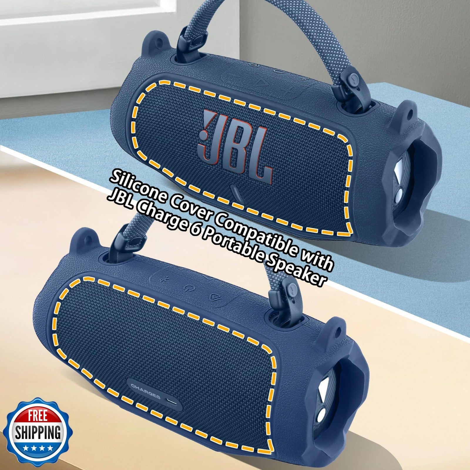 Co2Crea Silicone Protective Case for JBL Charge 6 Portable Waterproof Bluetooth Speaker