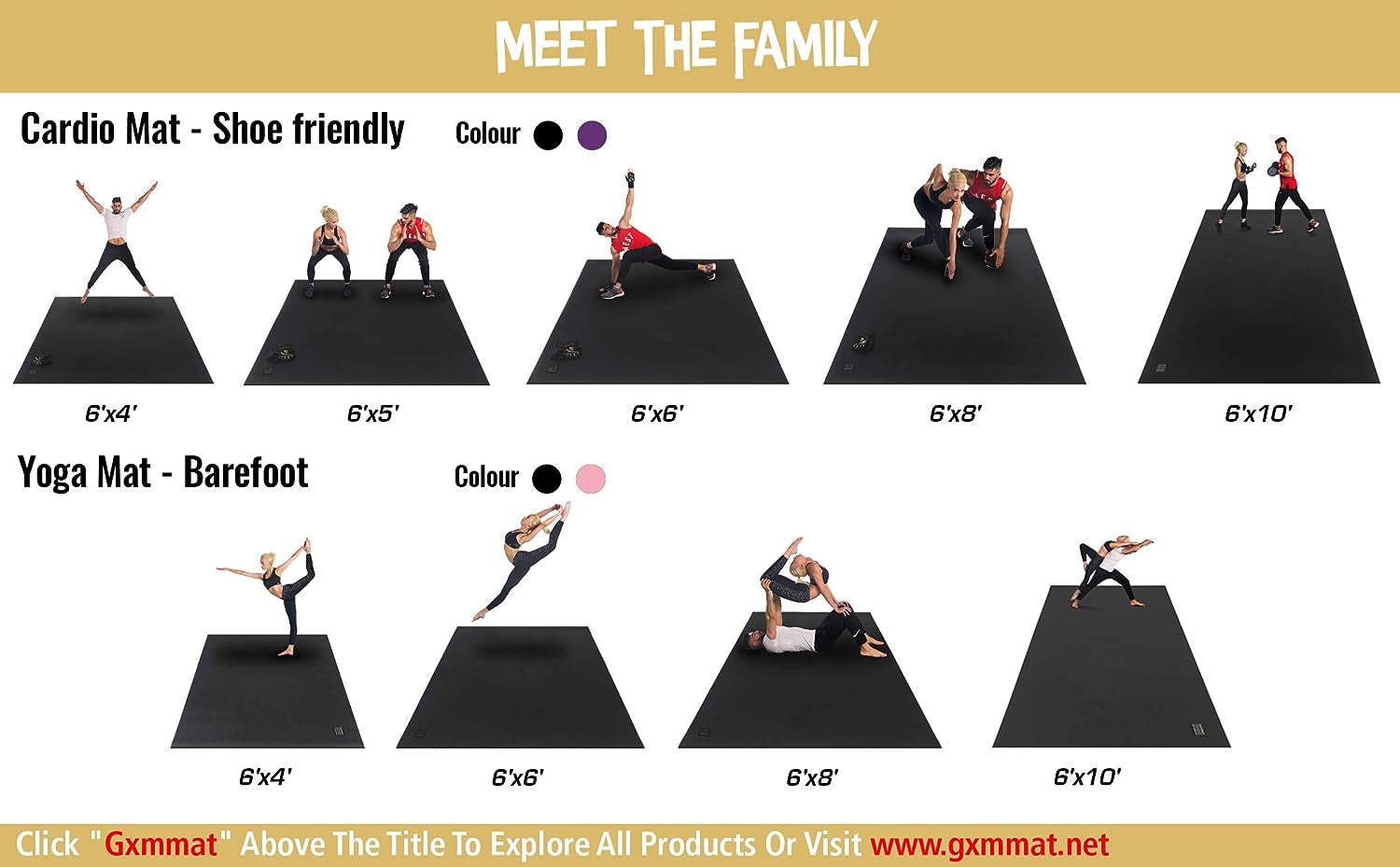 Extra Large Non-Slip Exercise Mat for Home Gym - Available in Multiple Sizes (16'X6', 12'X6', 10'X6', 8'X6') - 7mm Thick Durable Cardio Mat for MMA, Plyometrics, Jump Rope, Weights, and Fitness Activities