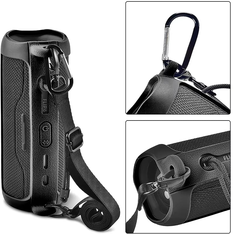 Silicone Sling Speaker Case Cover for JBL Flip 6 Portable Soft Protective Case for JBL Flip6 Wireless Bluetooth Speaker