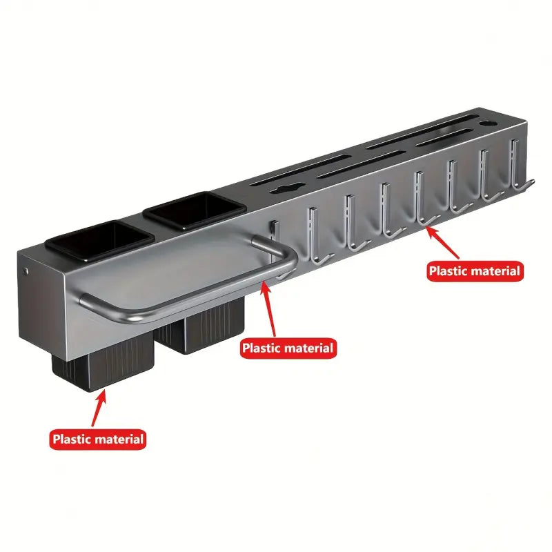 Multi-Functional Wall-Mounted Kitchen Storage Rack, Kitchenware - Heavy-Duty Carbon Steel Knife Holder, Japanese Knife Storage Rack, No-Drill Installation, Suitable for Storing Knives, Cutlery, and Cutting Boards in Homes and Restaurants, Space-Saving