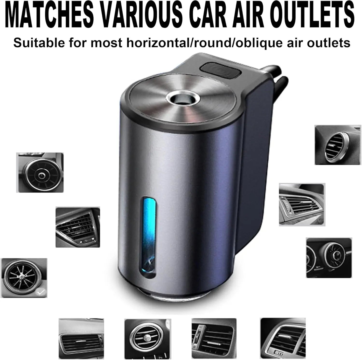 Rechargeable Auto Aroma Diffuser with Essential Oil Smart Car Air Freshener with Three Adjustable Modes Car Fragrance Diffuser
