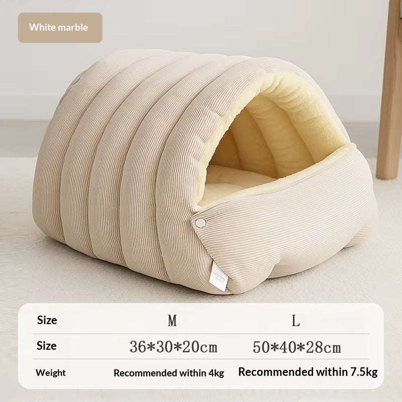 Heated Plush Cat Bed with Removable Waterproof Cover - Scratch Resistant Design for Cats and Small Dogs