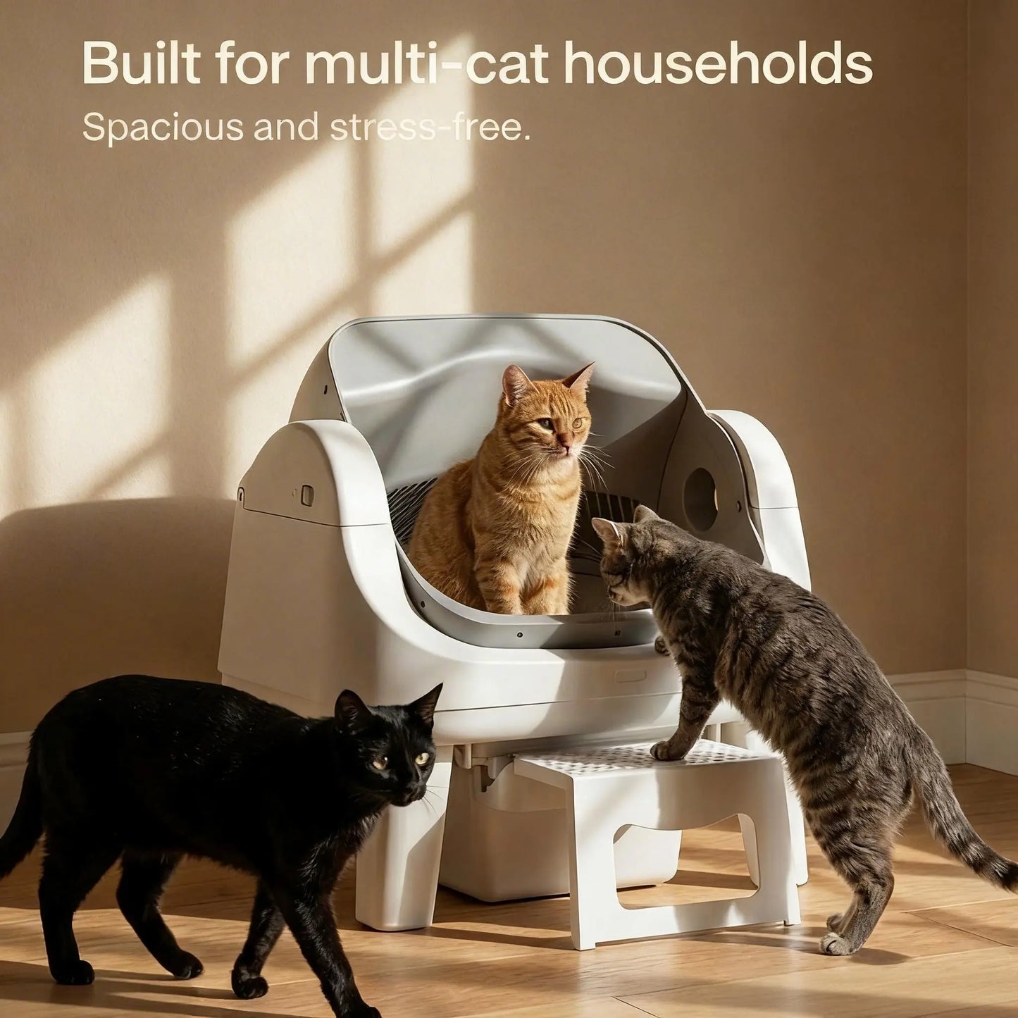 Petpivot Autoscooper 12 Open-Top Self-Cleaning Cat Litter Box – Sealed Waste Drawer, Includes Trash Bags & Entry Step