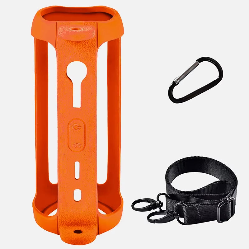 Silicone Sling Speaker Case Cover for JBL Flip 6 Portable Soft Protective Case for JBL Flip6 Wireless Bluetooth Speaker